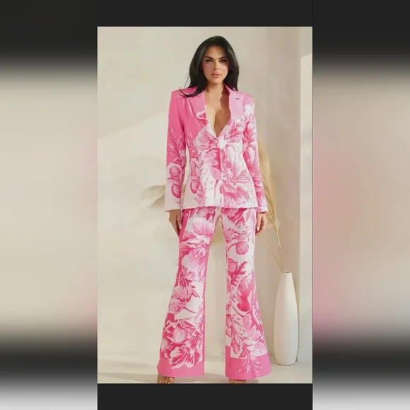 Floral Pink Blazer Set - Picture 3 of 8